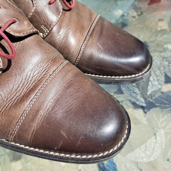 PENGUIN WESTLEY CAP TOE OXFORDS SHOES MENS SIZE 9.5 BROWN LEATHER MINIMALIST main image 11